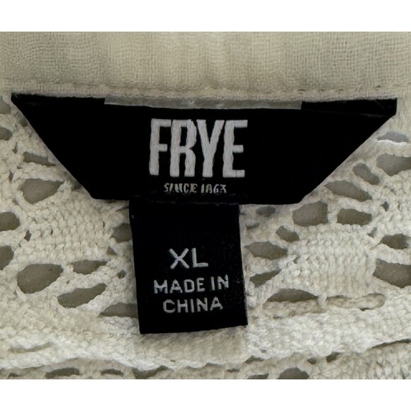 Frye Womans Boho Crochet Lace Gauze Top Peasant Cottagecore Feminine Romantic XL - Picture 5 of 8